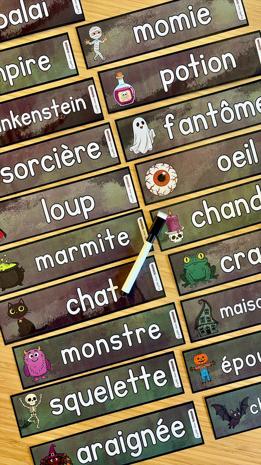 Mots imagés à tracer - Halloween