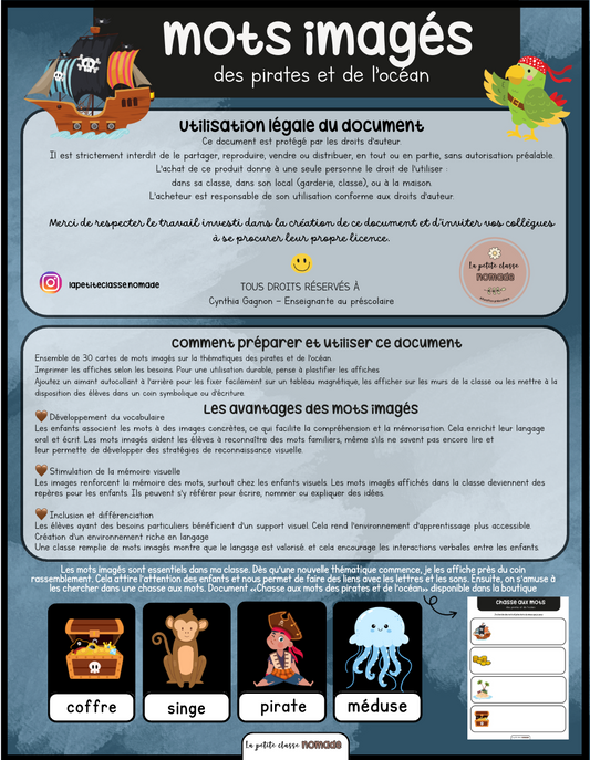 Mots imagés - Pirates et océan