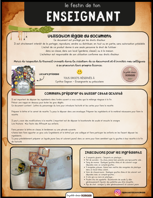 Le festin de ton enseignant / parent