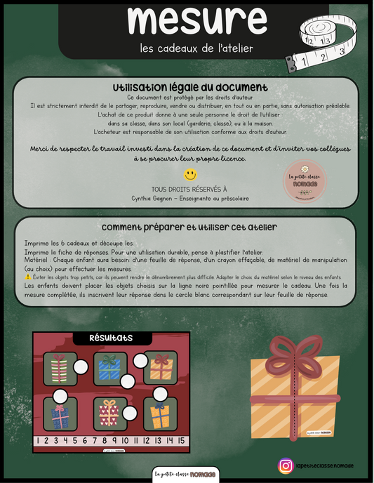 Atelier - Mesure les cadeaux de l'atelier