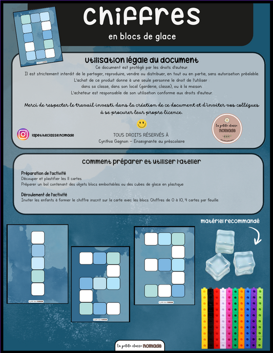 Atelier - Chiffres en blocs de glace - Monde polaire