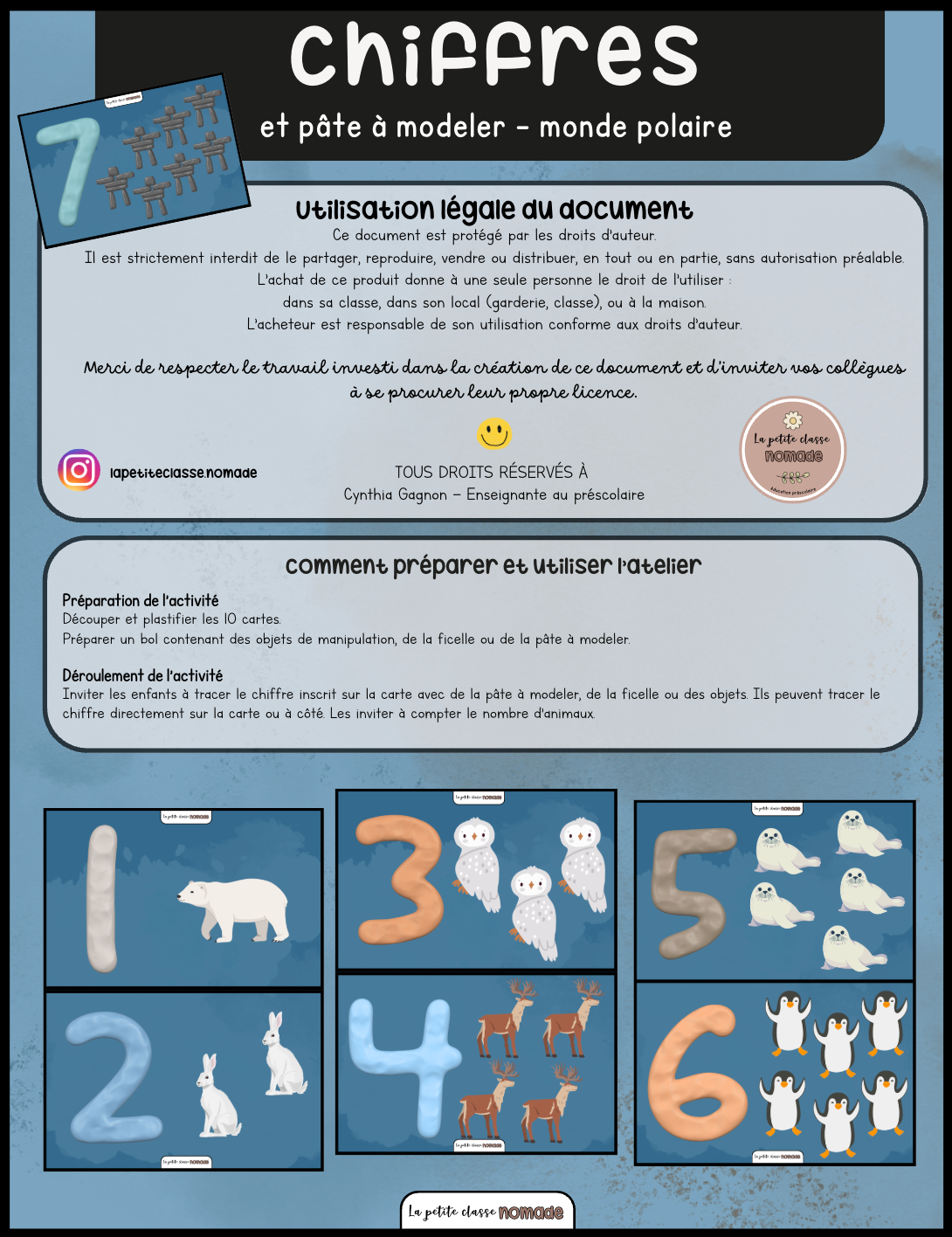 Atelier - Chiffre pâte à modeler - Monde polaire