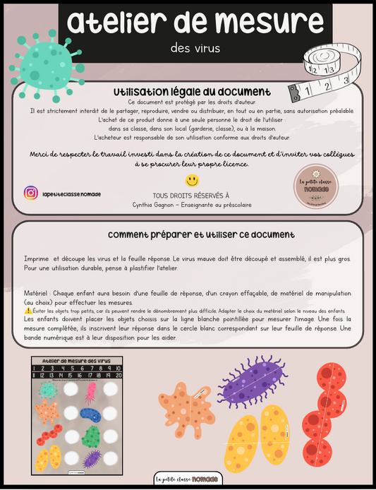 Atelier de mesures - Virus