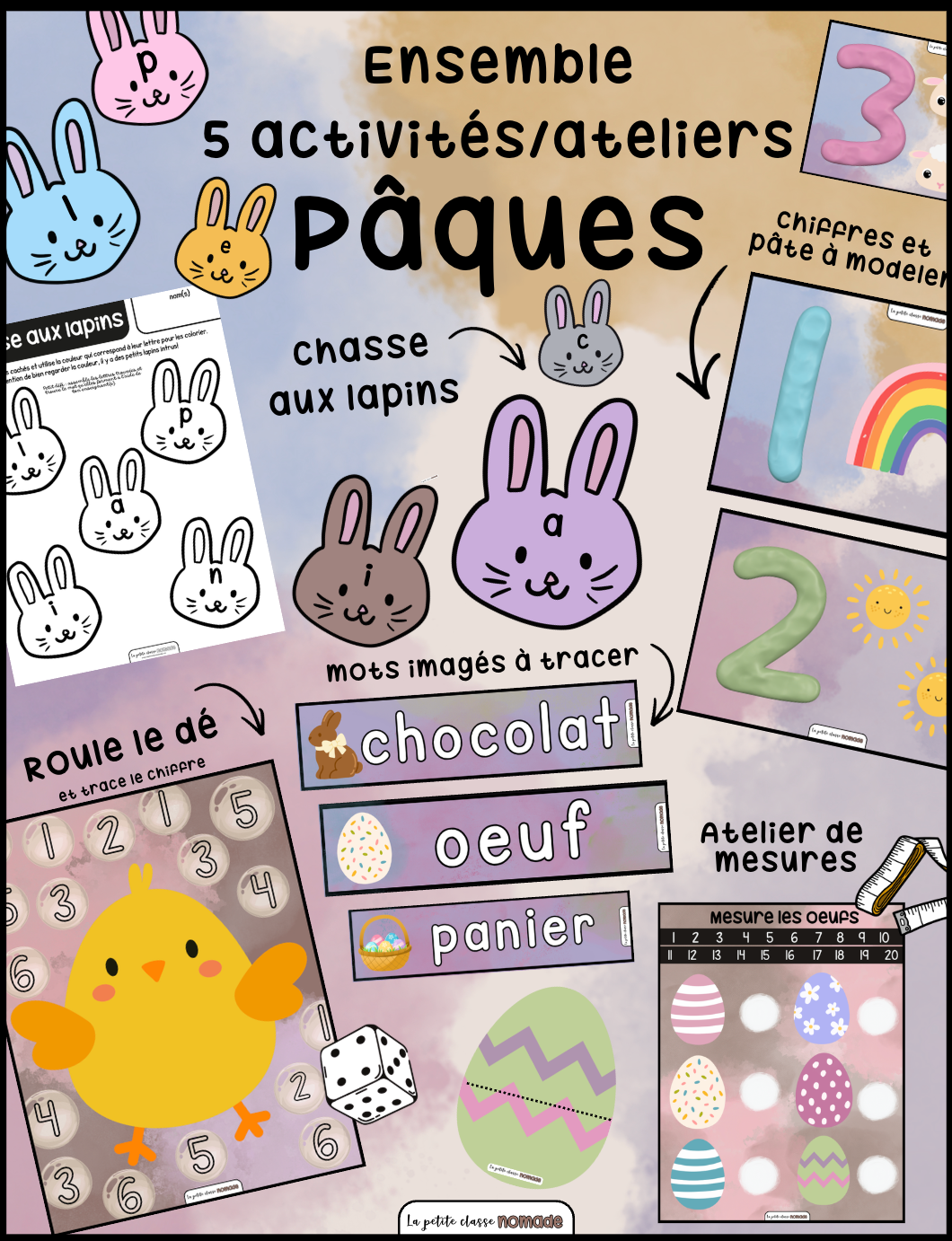 Ensemble de 5 ateliers/activités -  Pâques et printemps