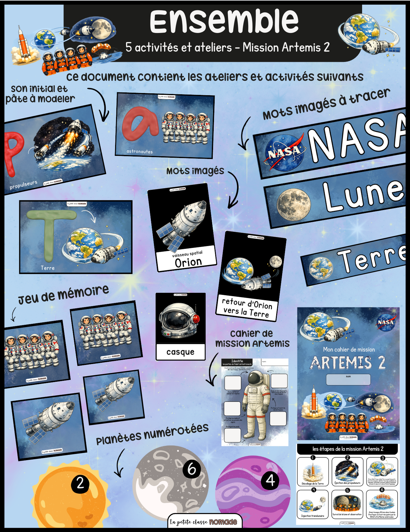 Ensemble 6 activités - Mission Artemis 2