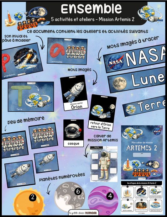 Ensemble 6 activités - Mission Artemis 2