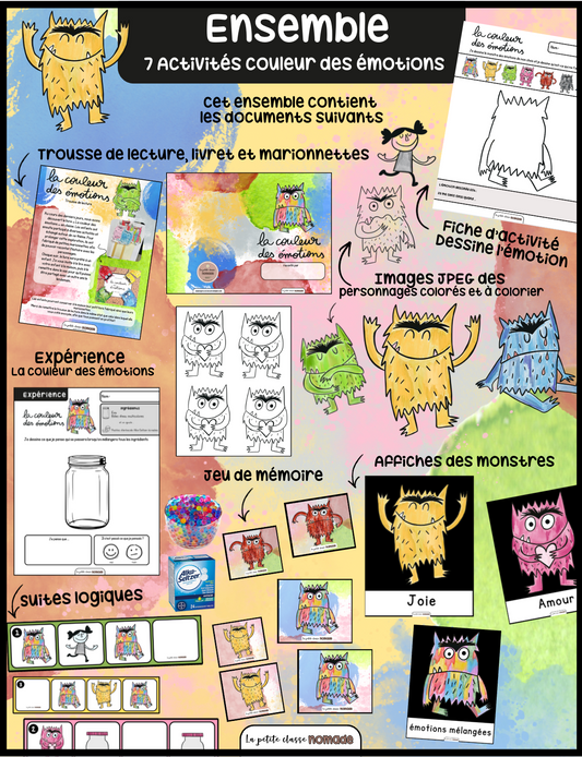 Ensemble de 7 activités - La couleur des émotions