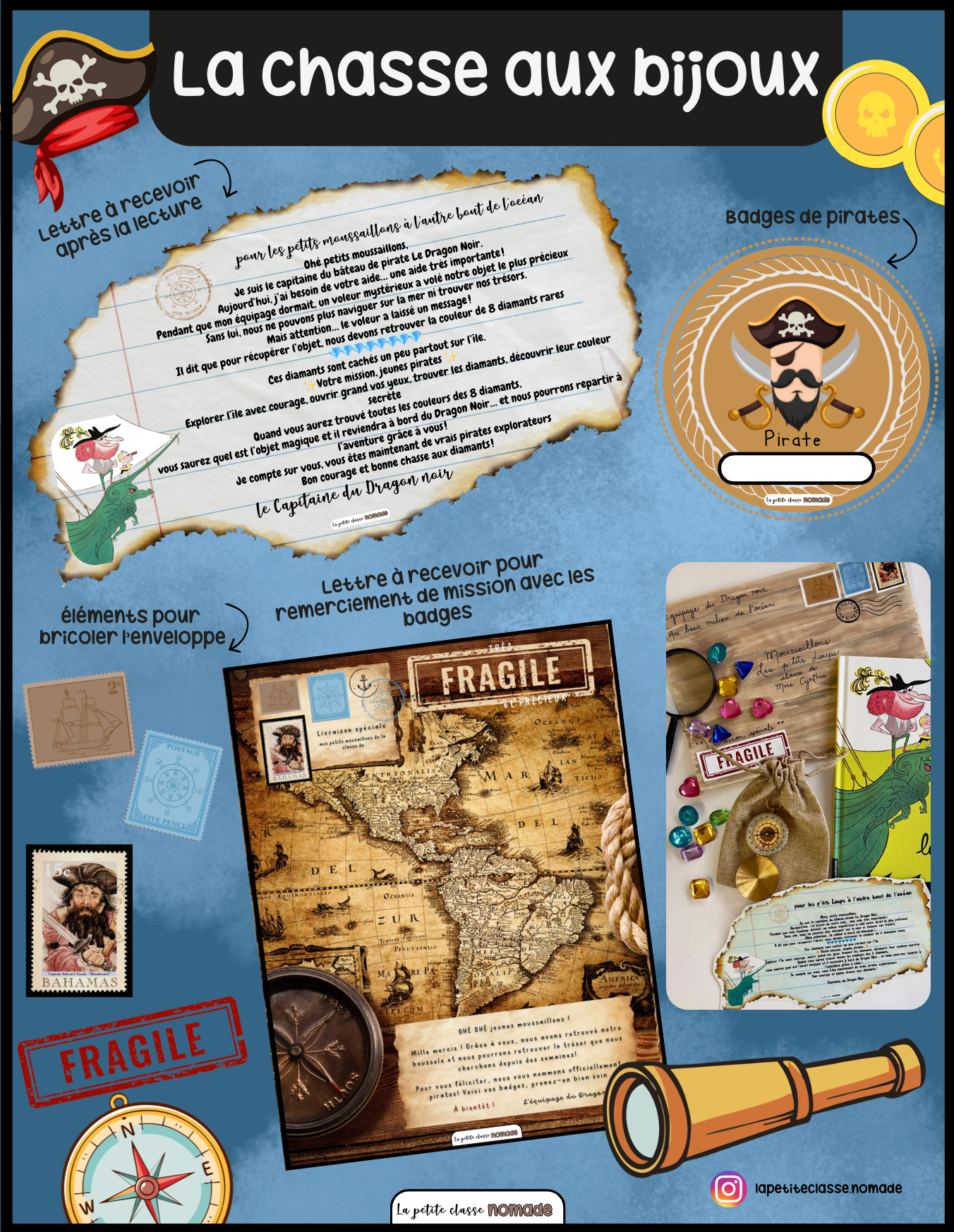 Chasse aux bijoux - Pirates et océan
