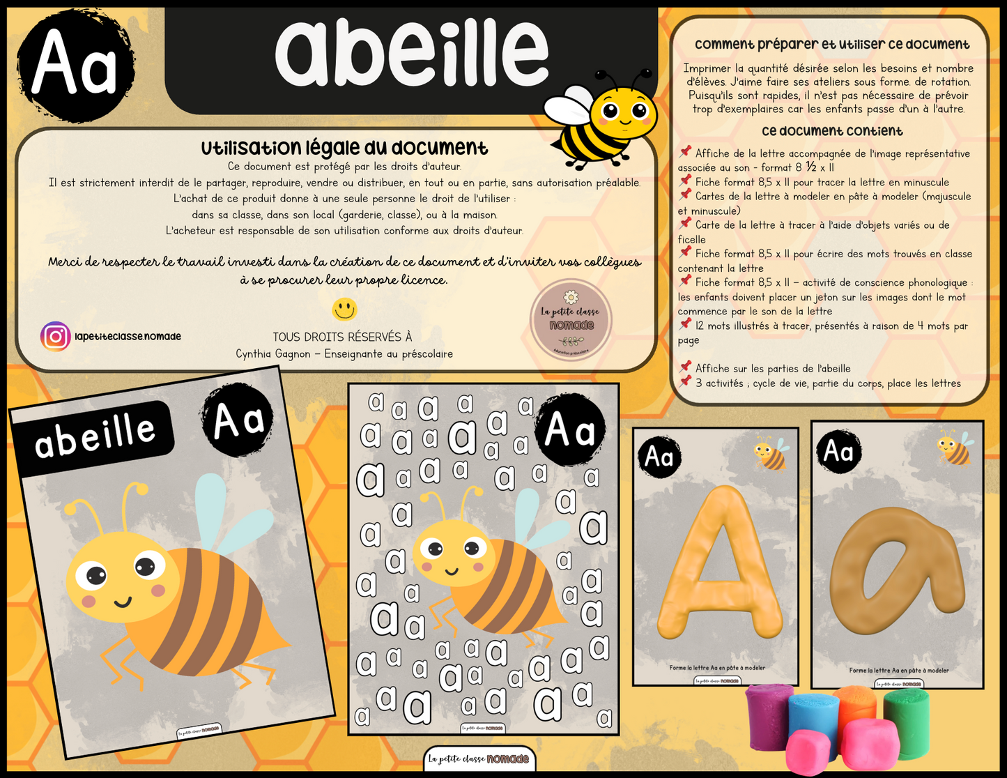Ensemble - Ateliers de lettres thématique Insectes - Pp, Cc, Ll, Ff, Aa