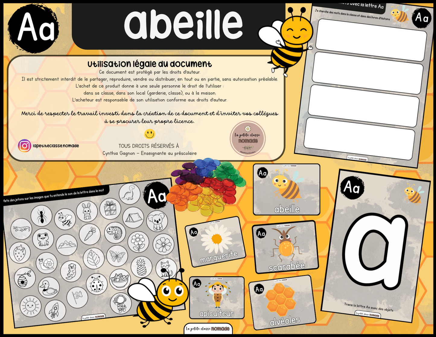 Ensemble - Ateliers de lettres thématique Insectes - Pp, Cc, Ll, Ff, Aa