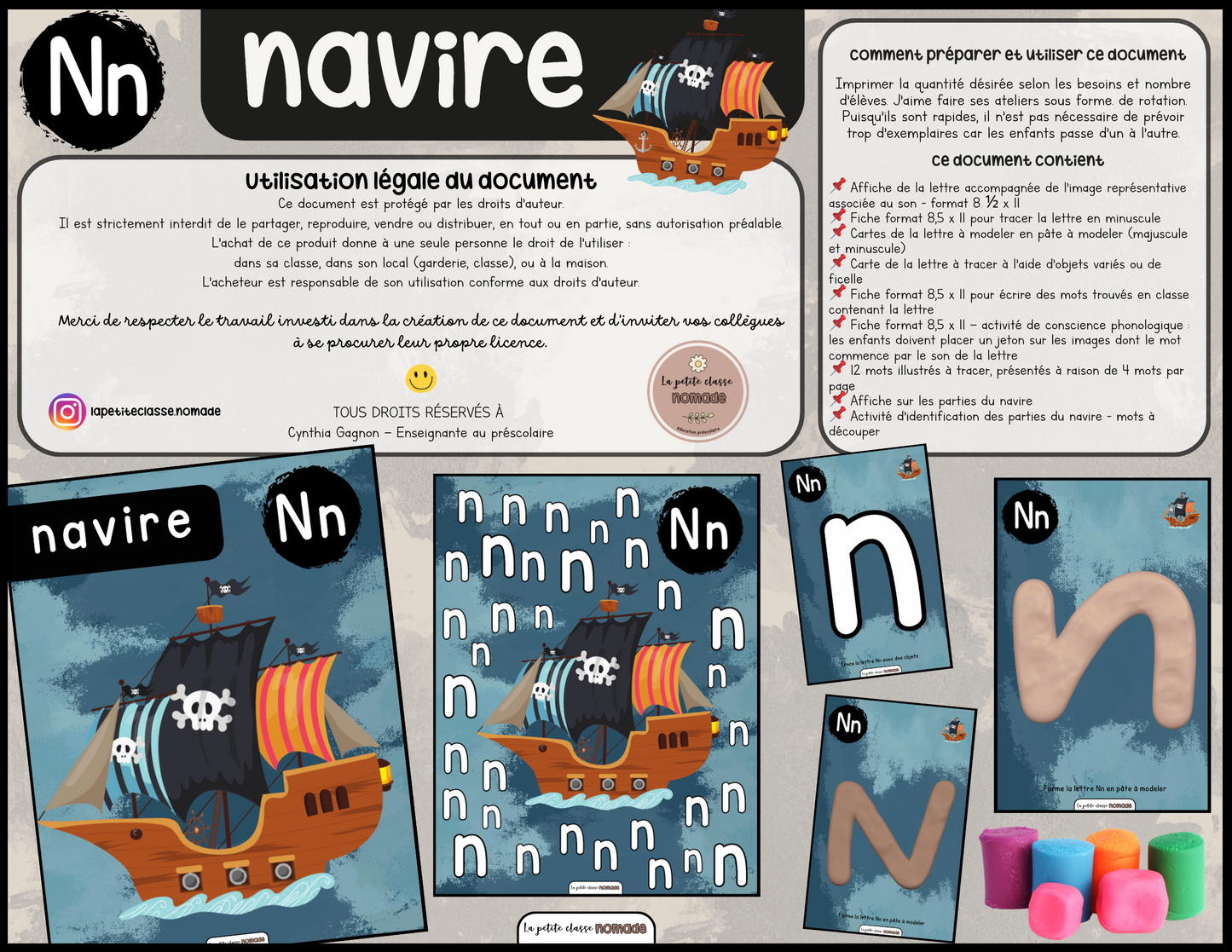 Ensemble - Ateliers de lettres thématique Pirates - Cc, Mm, Pp, Rr, Nn