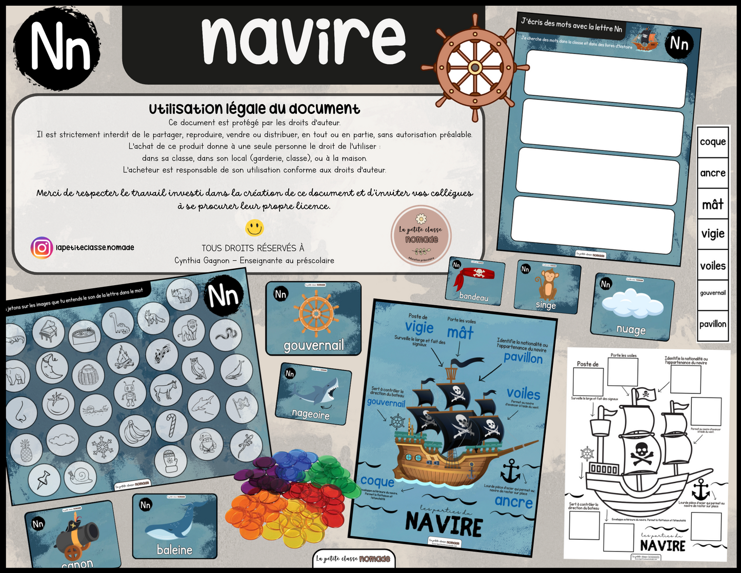 Ensemble - Ateliers de lettres thématique Pirates - Cc, Mm, Pp, Rr, Nn