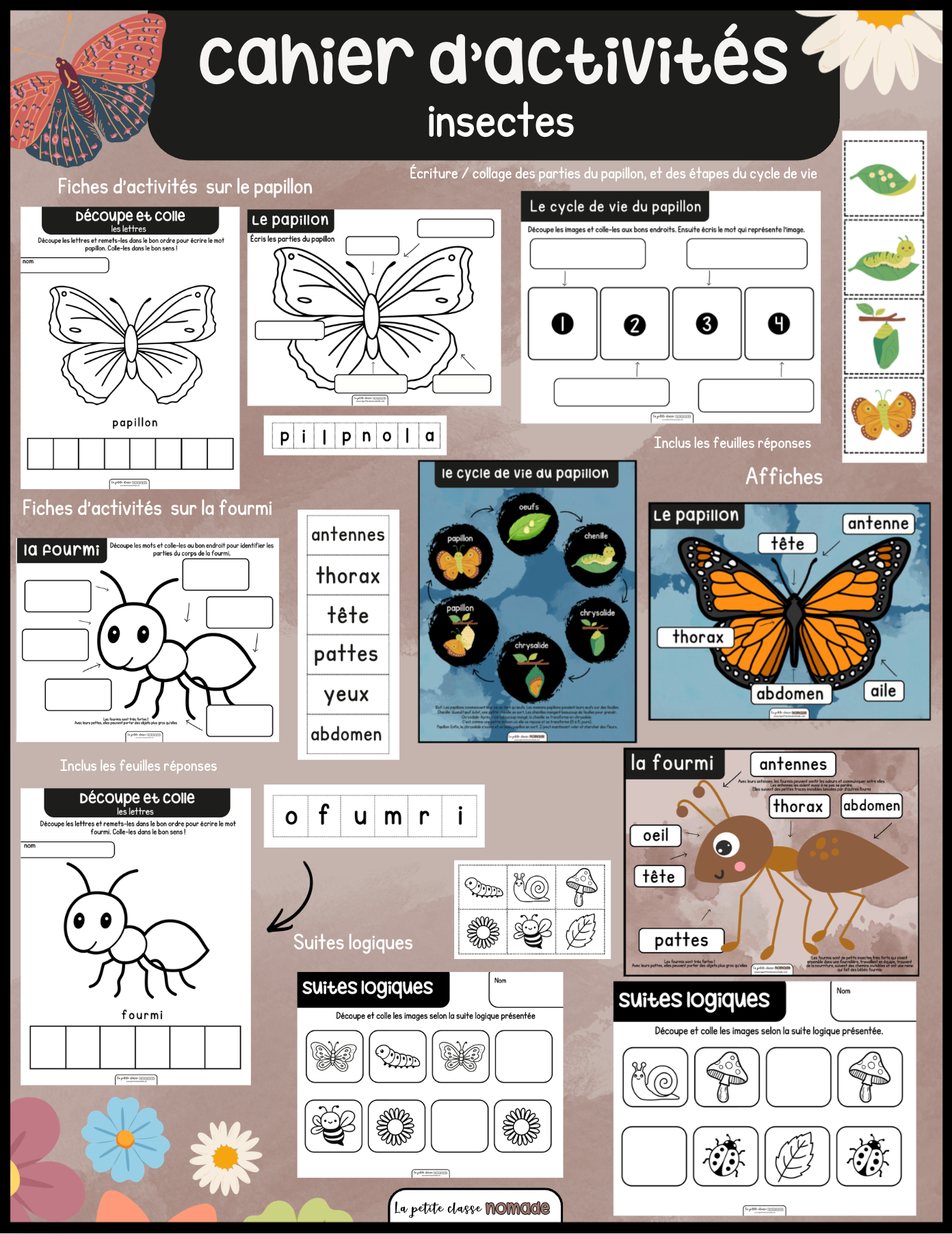 Cahier d'activités insectes et printemps