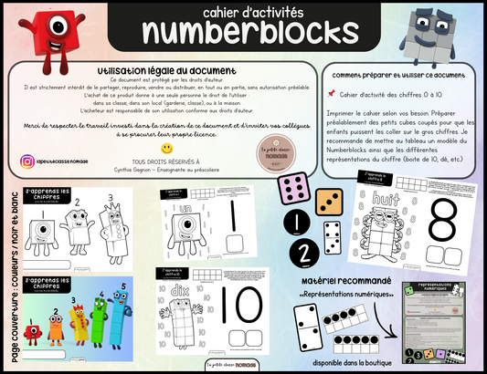 Cahier d'activités - Numberblocks 0-10