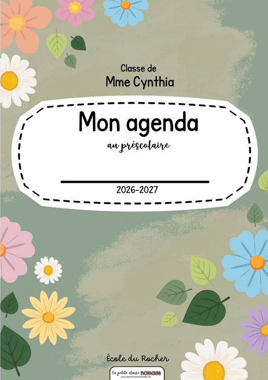 Agenda élève - Préscolaire format PDF