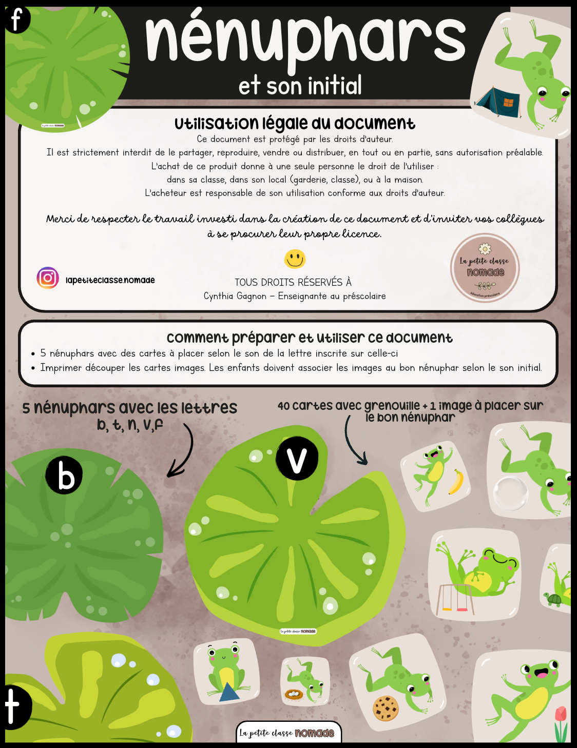 Nénuphars et son initial - Insectes et printemps