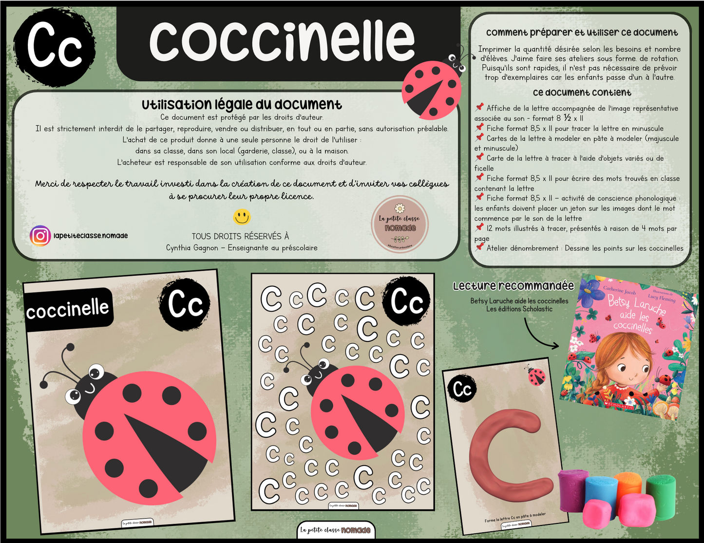 Ensemble - Ateliers de lettres thématique Insectes - Pp, Cc, Ll, Ff, Aa