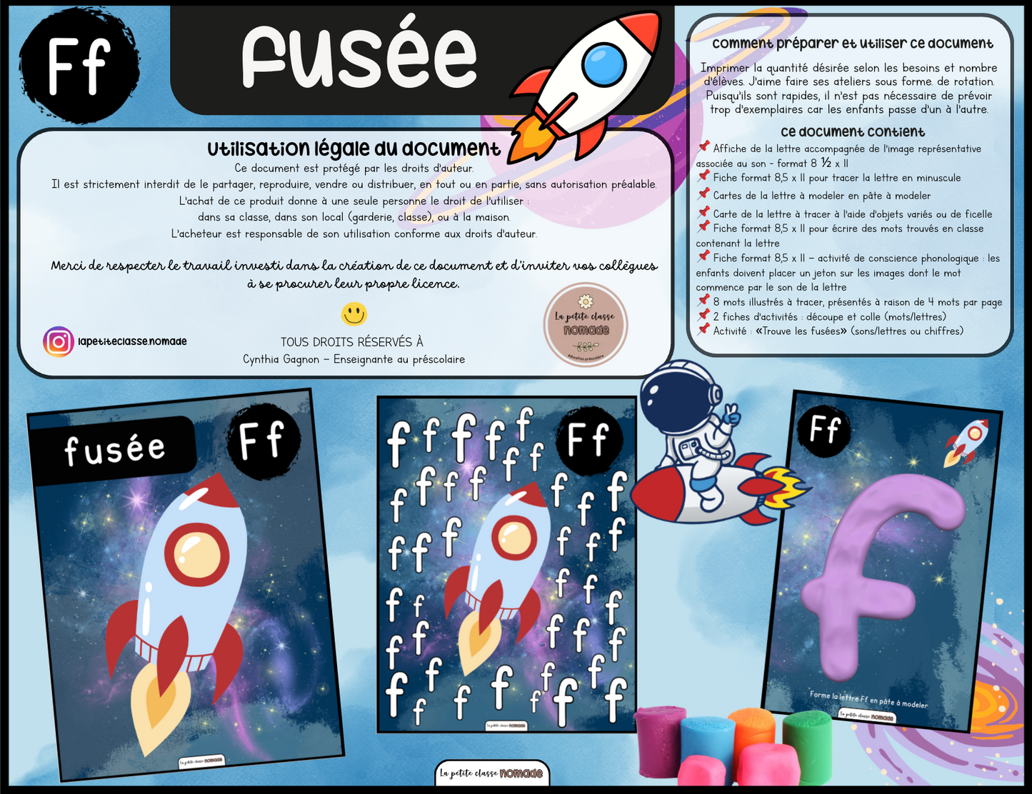 Ensemble - Ateliers de lettres thématique Espace - Aa, Ff, Tt, Ss, Gg