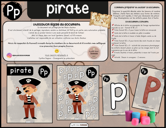 Lettre Pp - Pirate