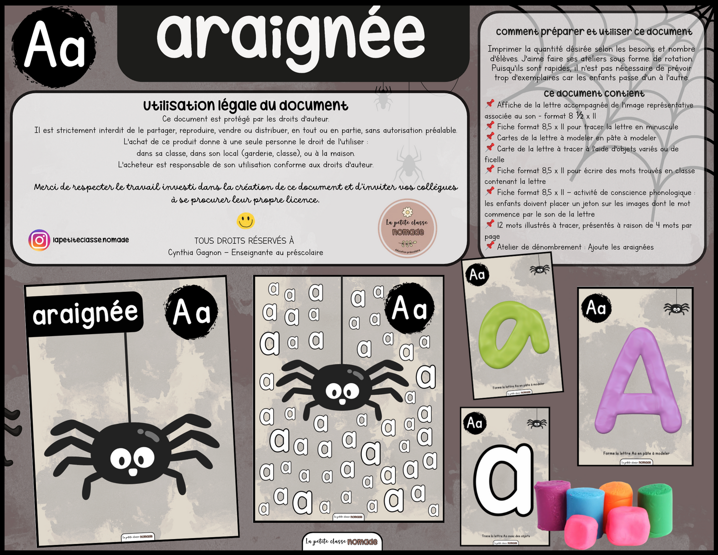 Ensemble - Ateliers de lettres thématique Automne-Halloween - Pp, Aa, Ff, Vv, Ii