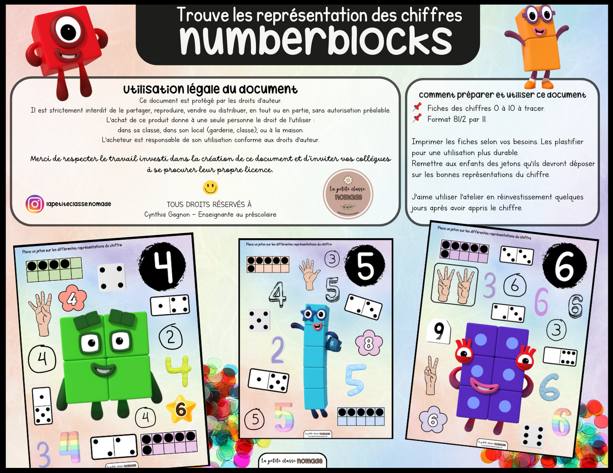 Trouve les représentations du chiffres - Numberblocks 0-10