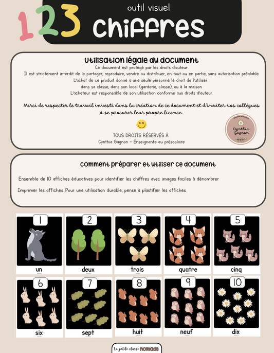 Affiches chiffres 1-10