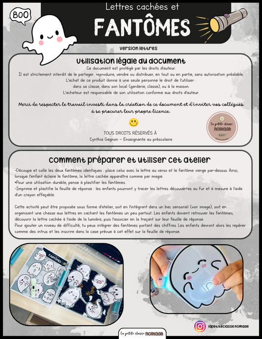 Atelier - Lettres cachées et fantômes