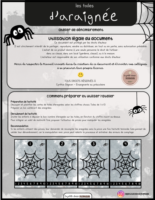 Atelier - Les toiles d'araignées