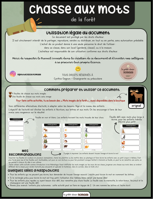 Chasse aux mots de la forêt