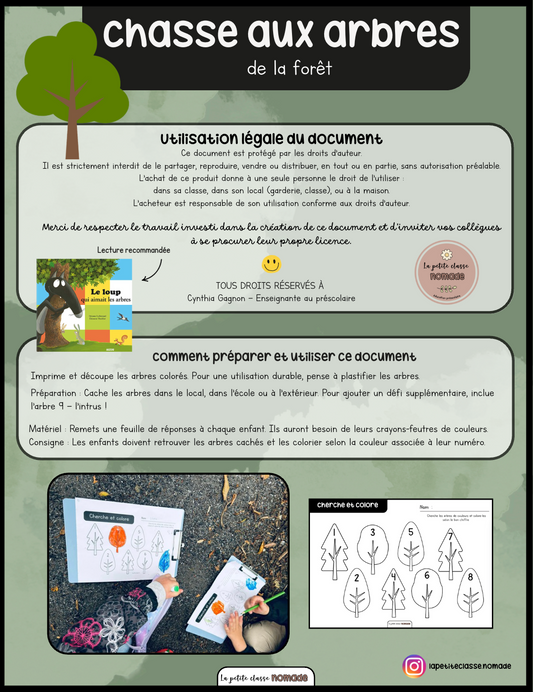 Chasse aux arbres de la forêt