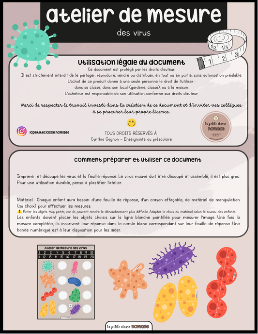 Atelier de mesures - Virus