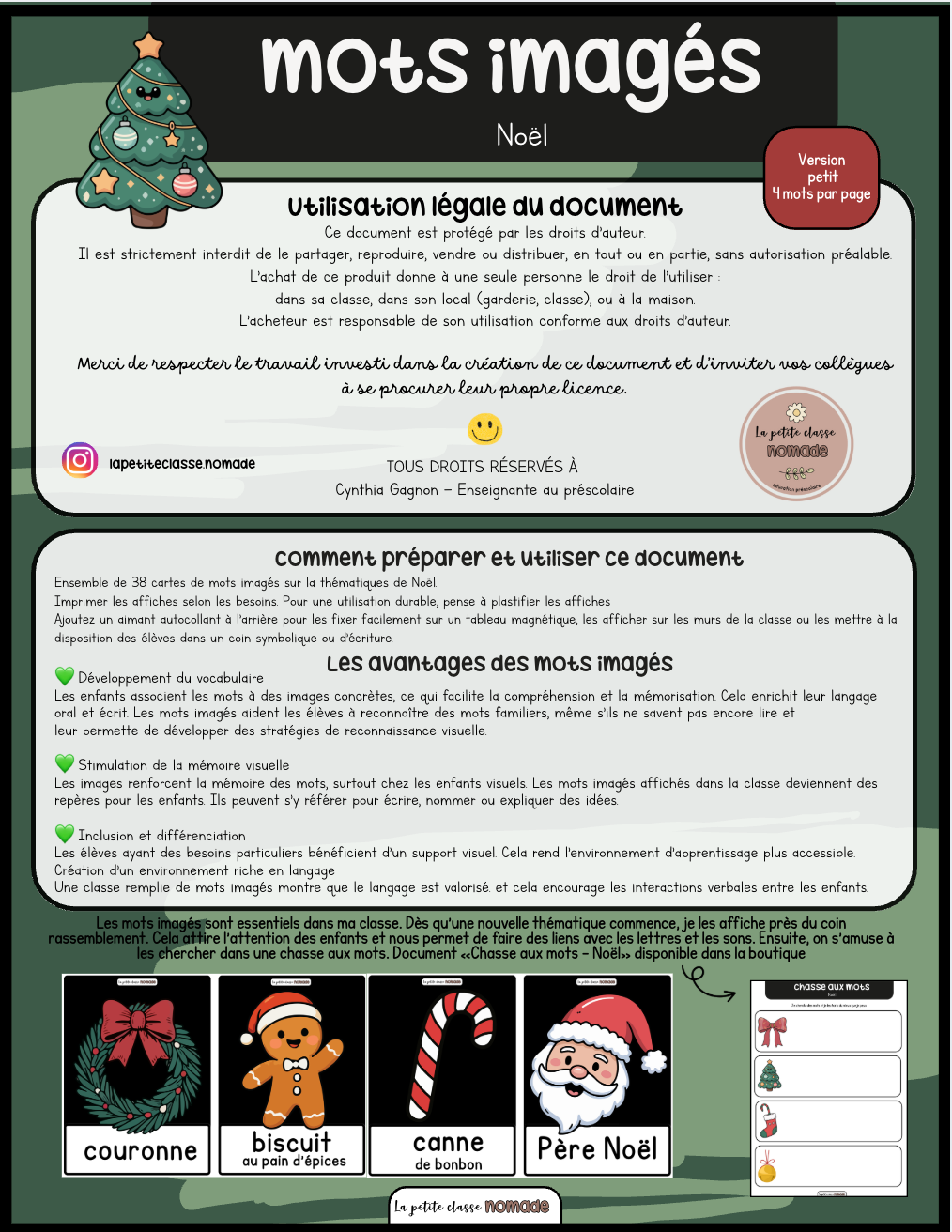Mots imagés Noël - Petits