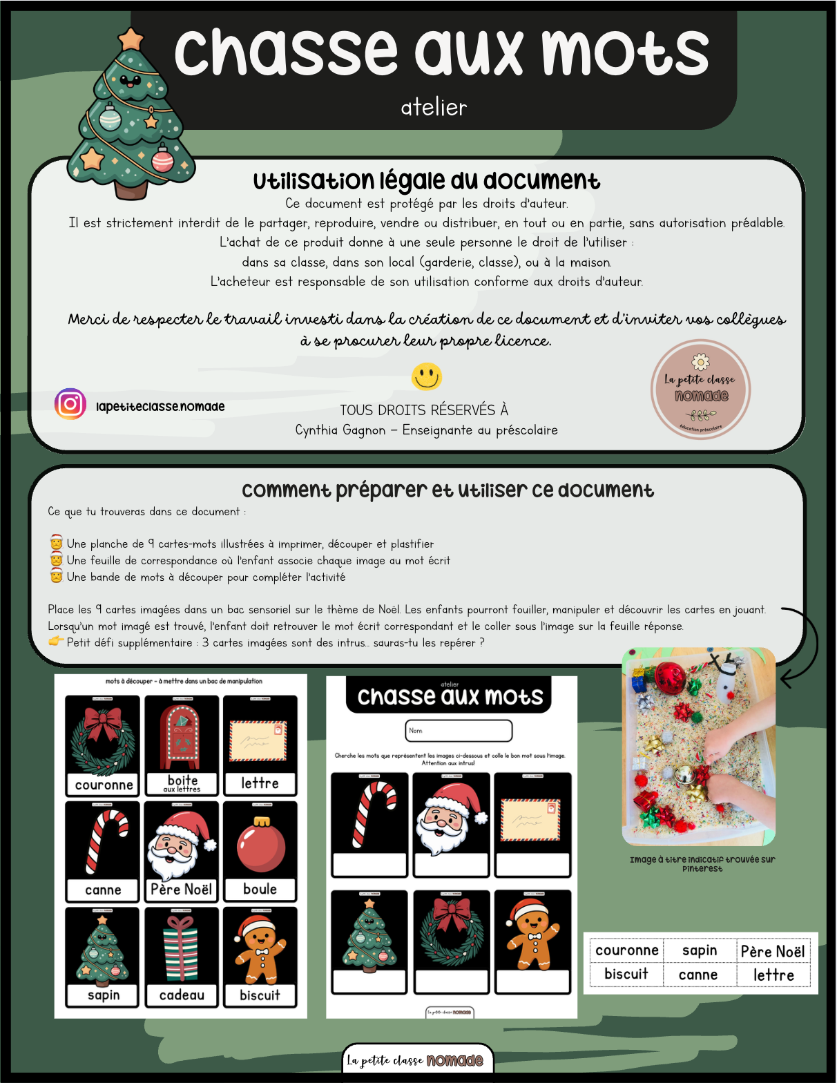 Atelier - Chasse aux mots de Noël