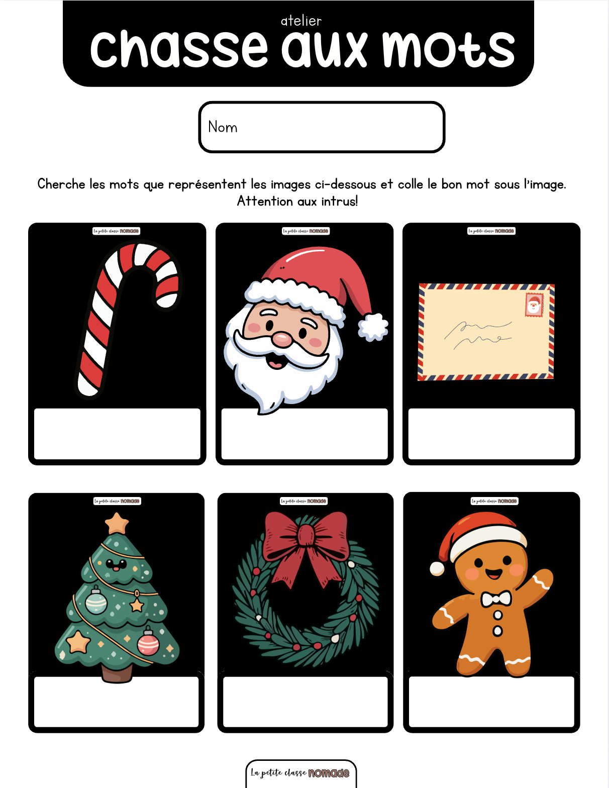 Atelier - Chasse aux mots de Noël