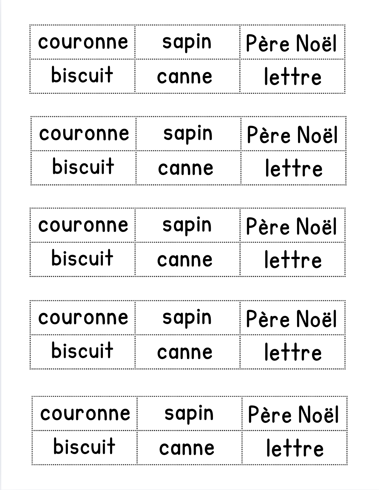 Atelier - Chasse aux mots de Noël