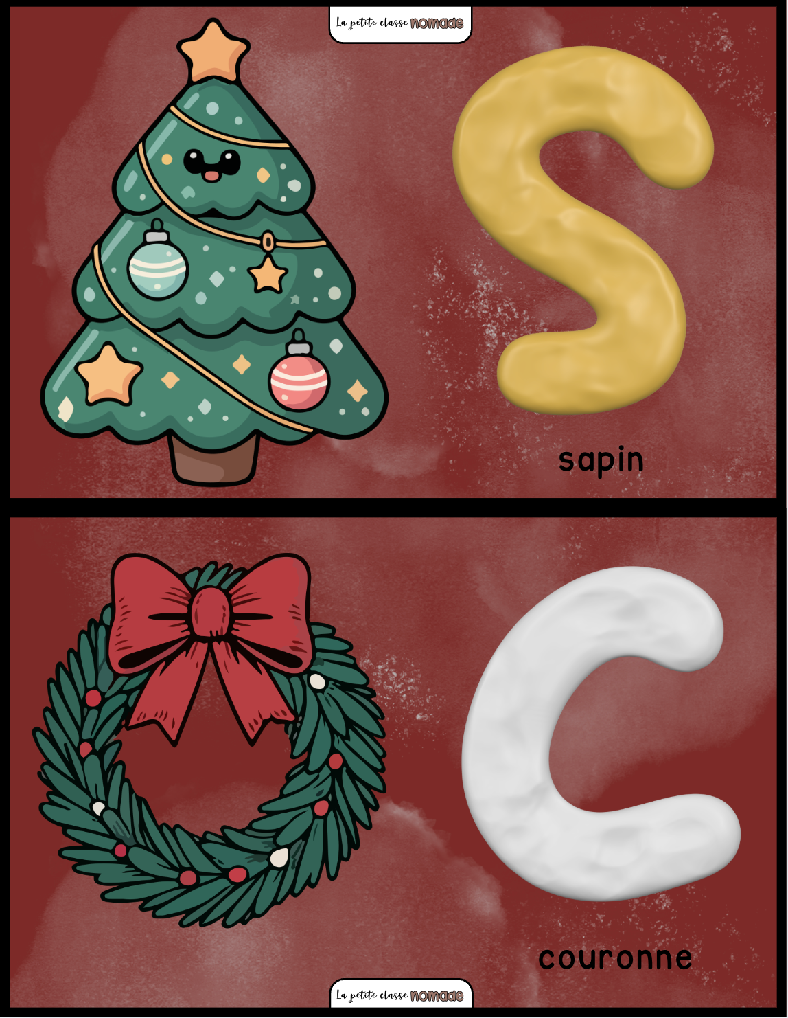 Atelier - Lettres de Noël et son initial