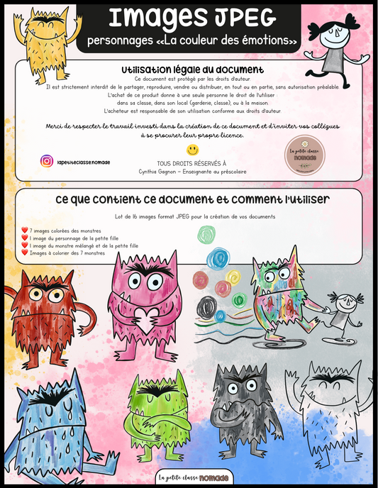 Images JPEG - Personnages «La couleur des émotions»