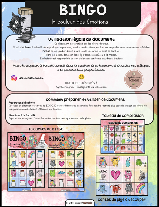 BINGO des émotions