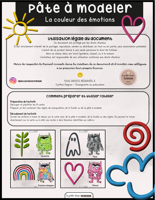 Pâte à modeler - La couleur des émotions