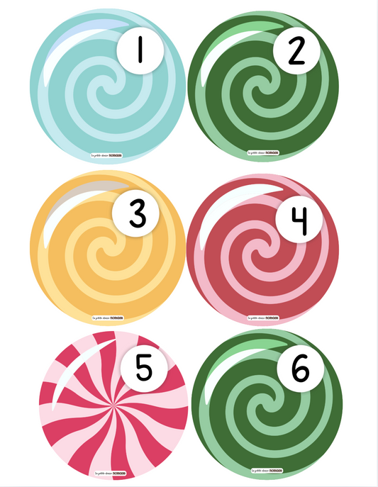 Bonbons de Noël numérotés