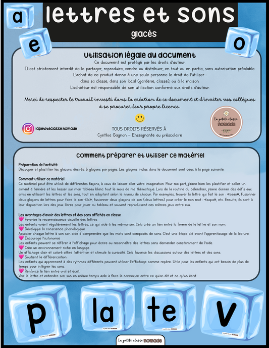 Lettres et sons glacés