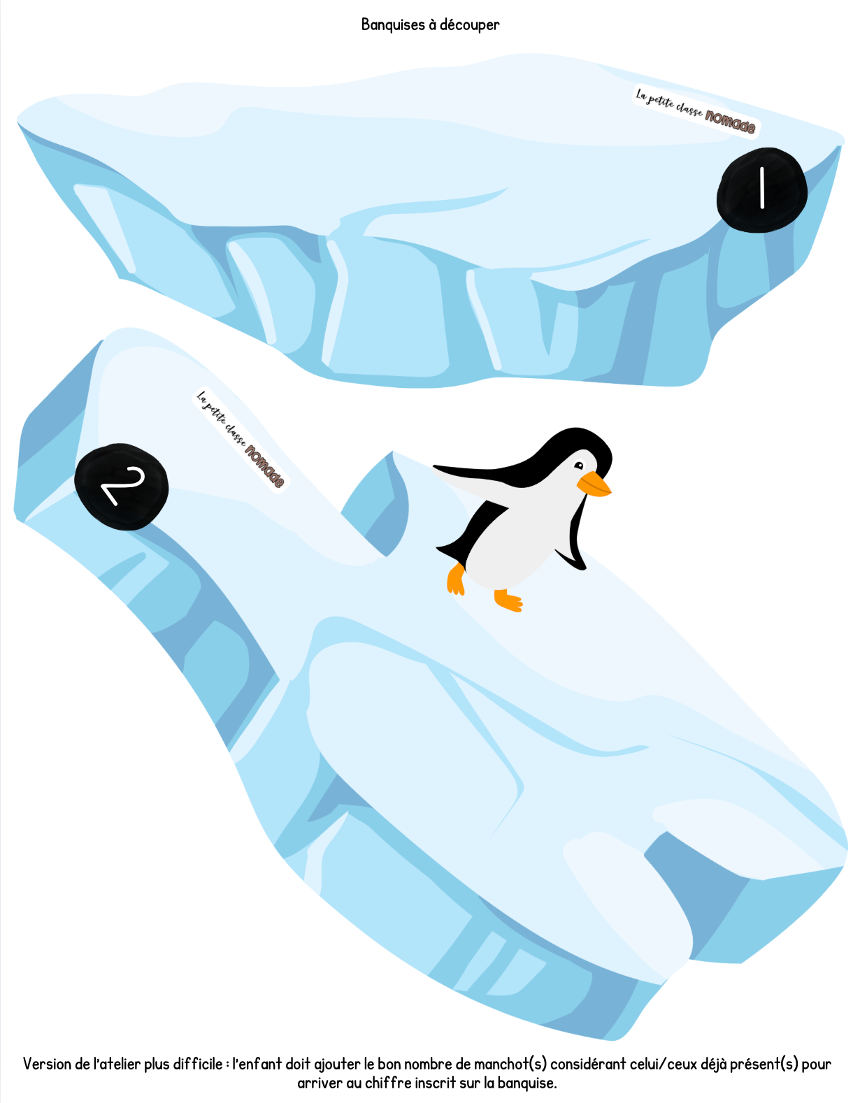 Atelier dénombrement manchots-banquises