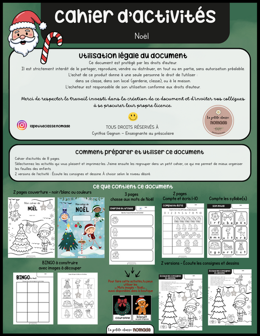 Cahier d'activités - Noël