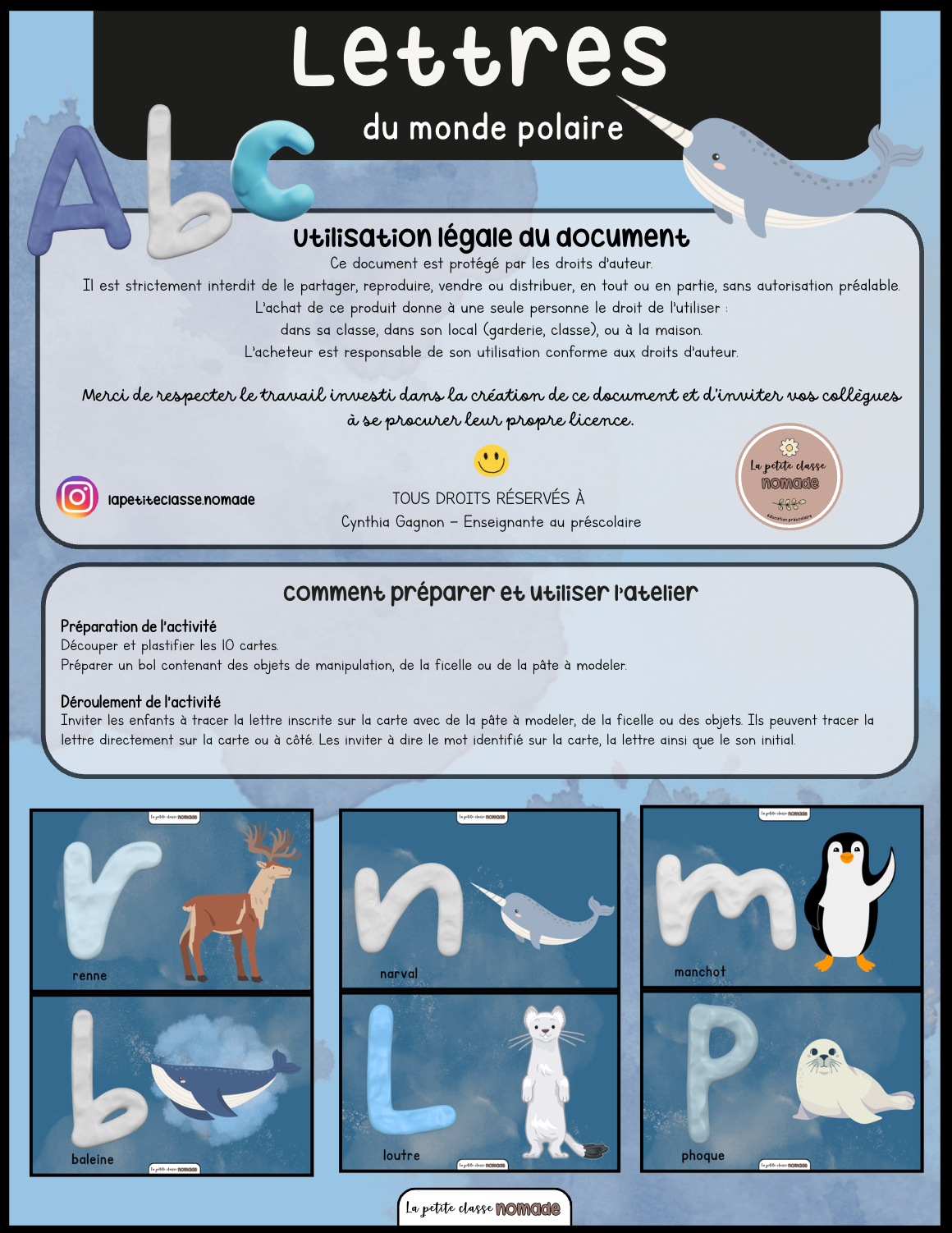 Atelier - Lettres son initial - Monde polaire