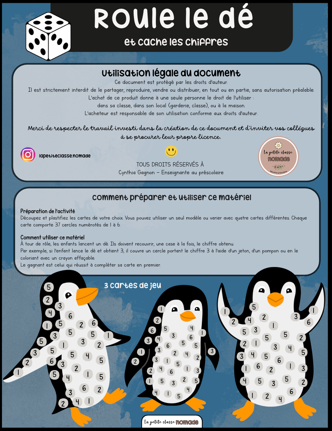 Roule le dé - Manchots