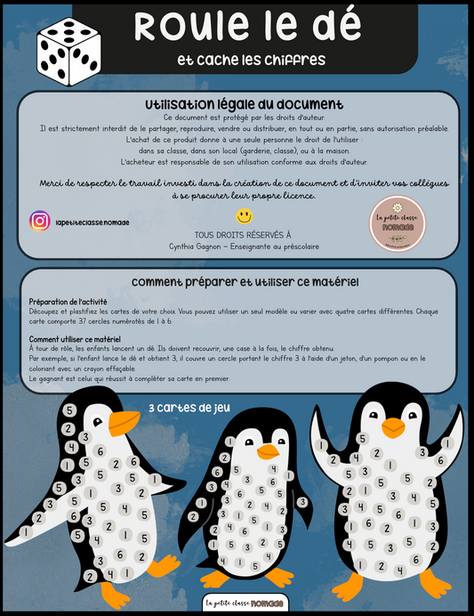 Roule le dé - Manchots