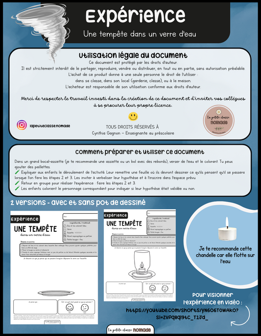 Expérience - Une tempête dans un verre d'eau