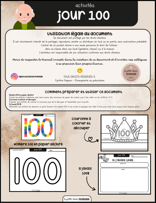 Activités - Jour 100