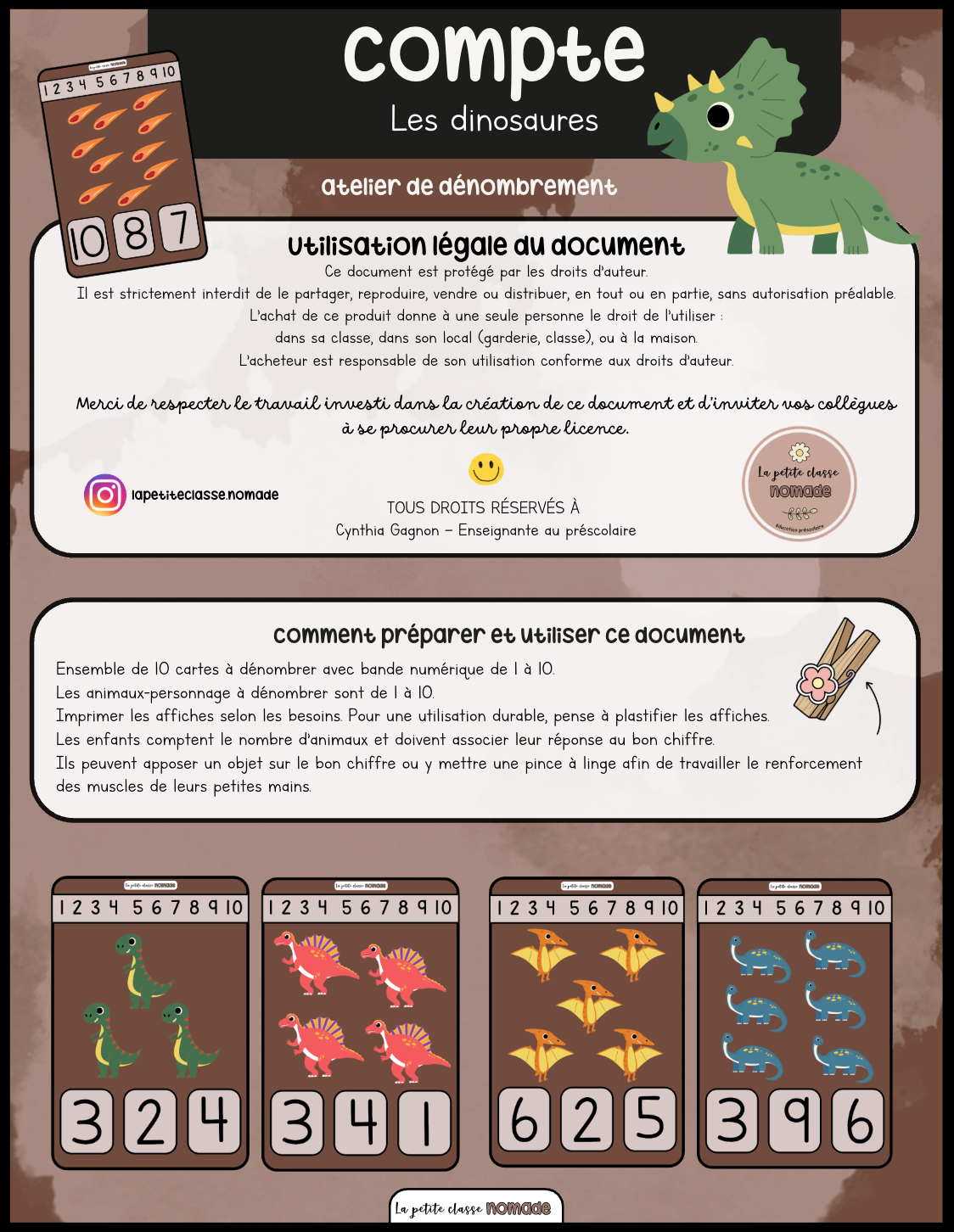 Atelier - Compte les dinosaures