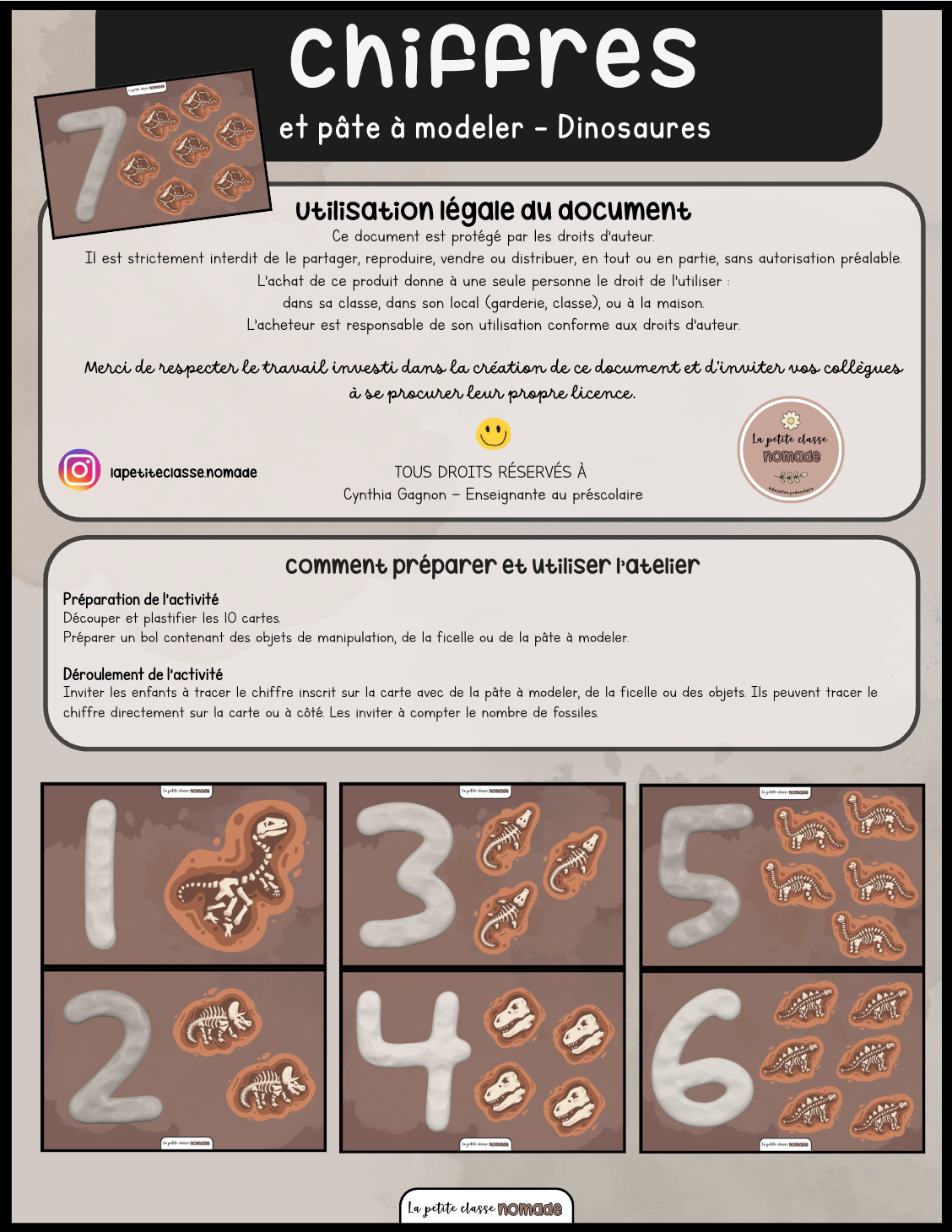 Atelier - Chiffres et pâte à modeler dinosaures